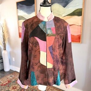 Chico's Multicolor Patchwork Blazer